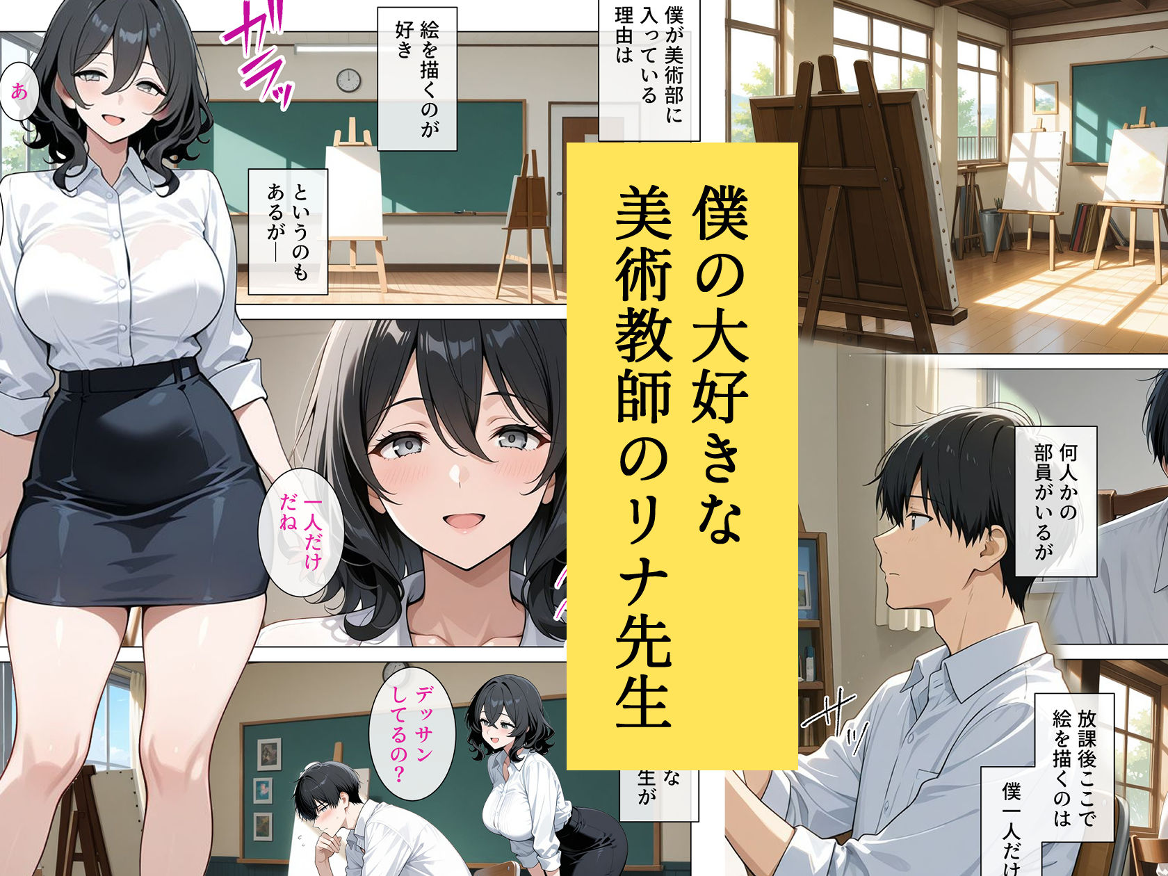 内気で弱気な女教師が勇気を出して生徒を痴女誘惑 サンプル1ページ目