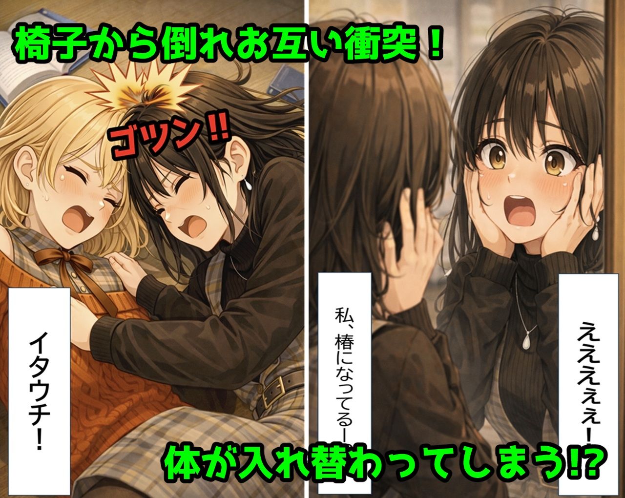 無防備すぎる同級生に、理性が追いつかなかった話 第10.5話「入れ替わったまま、戻れなくなった二人」 サンプル2ページ目