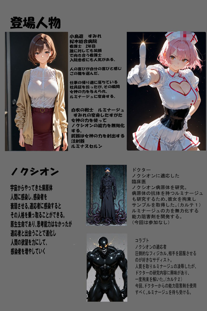 白衣の戦士ルミナージュBADEND  淫欲病棟に堕ちる純白の白衣戦士 サンプル2ページ目