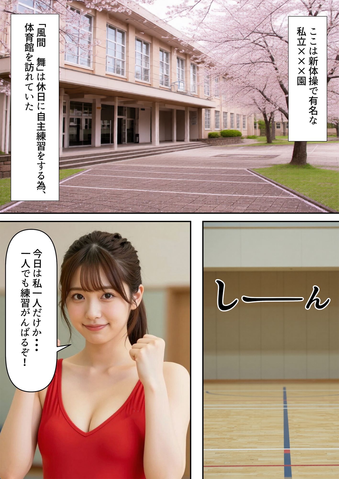新体操、セクハラコーチの個人レッスン サンプル1ページ目
