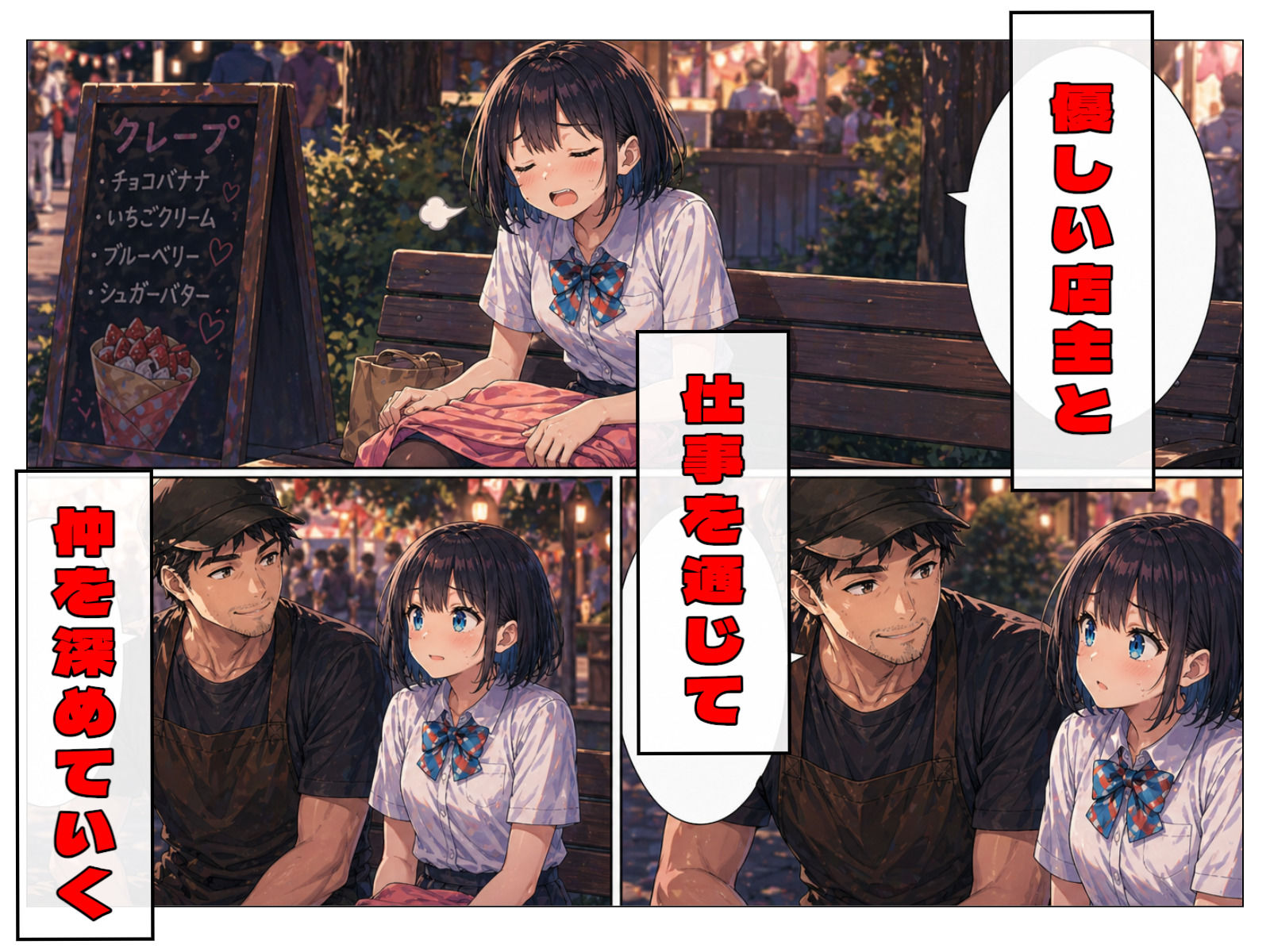 初めてのバイトは、優しすぎる店主と サンプル3ページ目