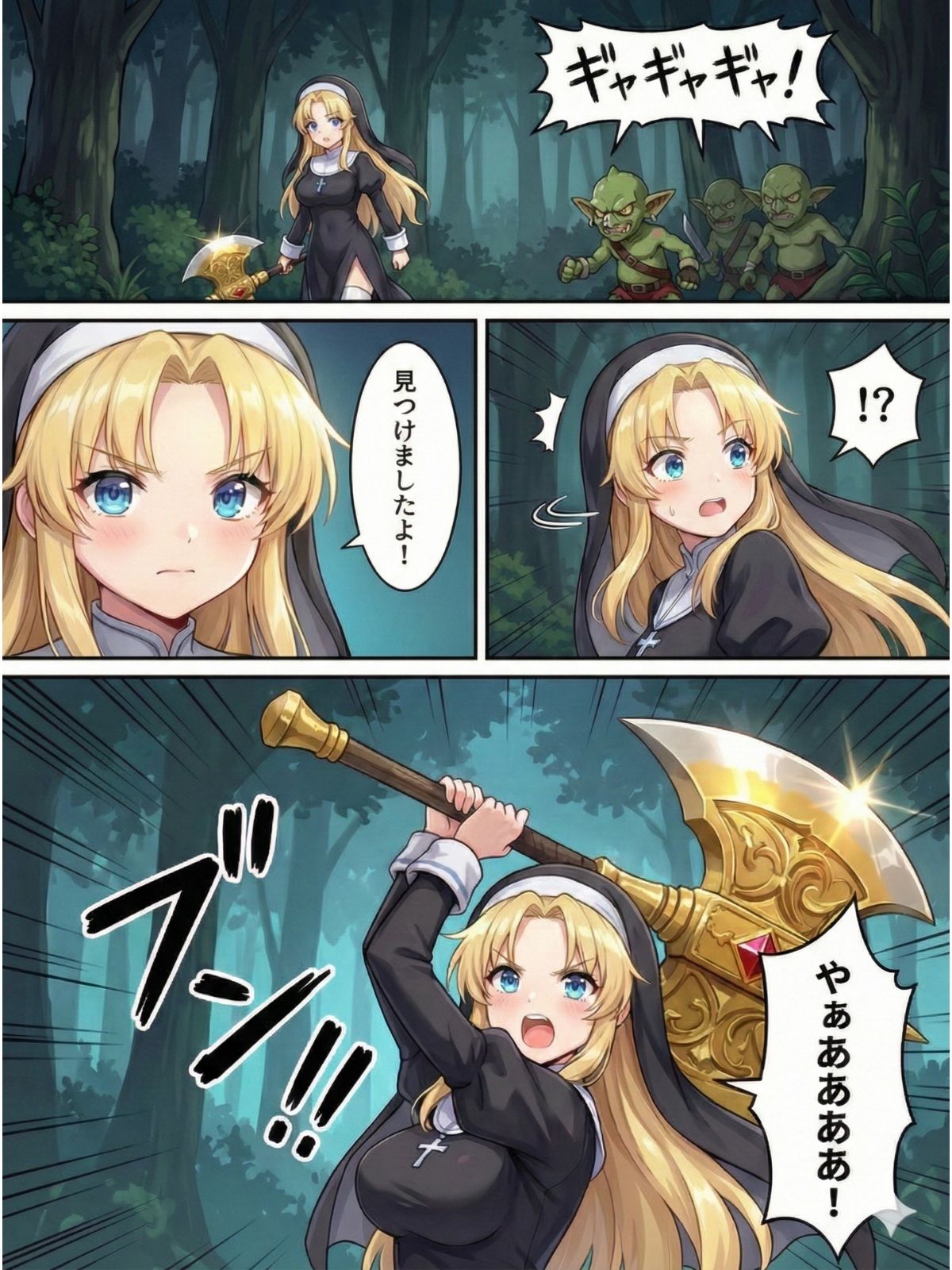 異世界で純粋金髪むちむちシスターがおちんぽをしごいてくれて好き放題中出しさせてくれる濃厚甘やかし射精♪ サンプル2ページ目