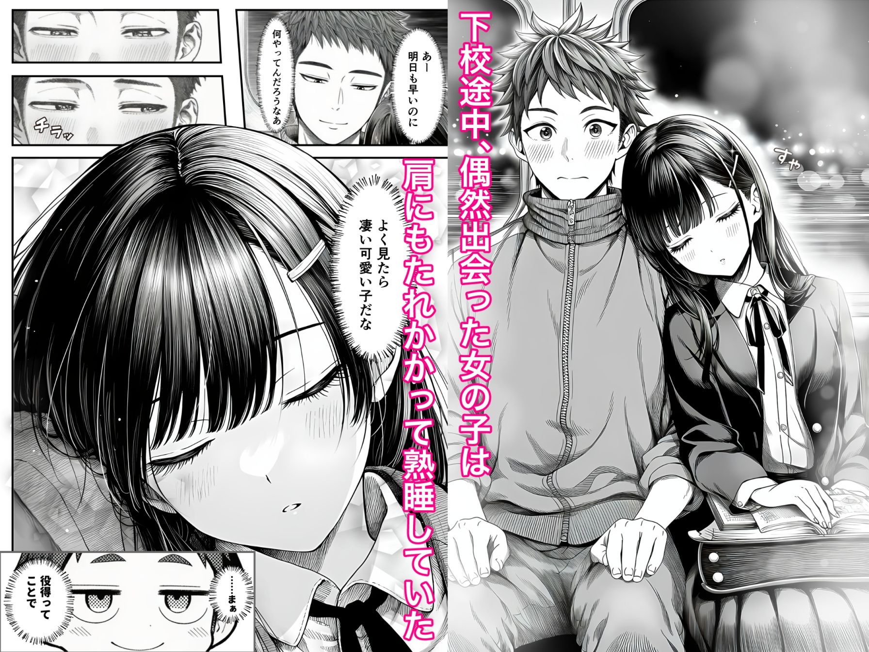 電車で何度も肩にもたれかかってくる女の子と、子作りセックスしてしまった サンプル1ページ目