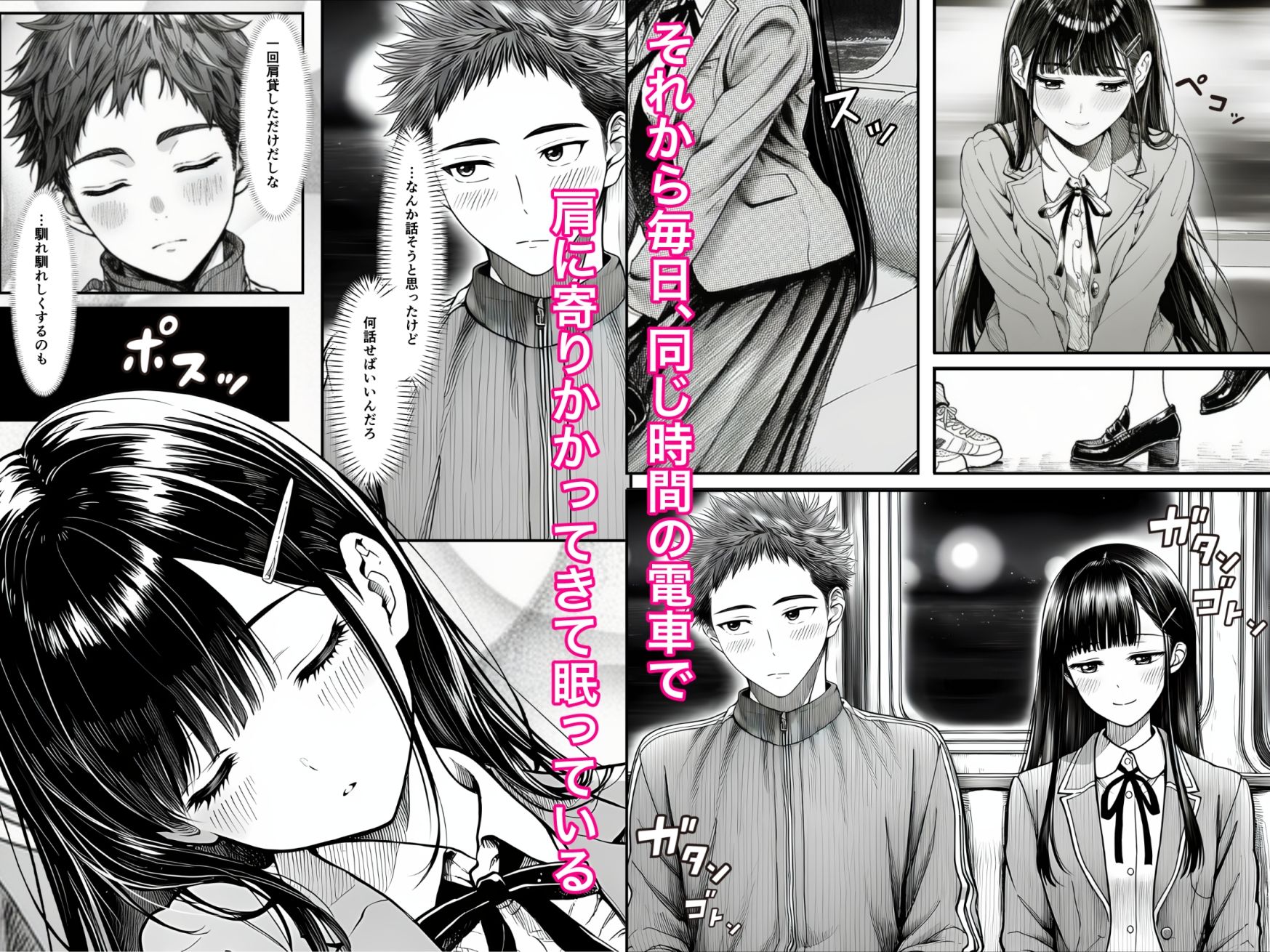電車で何度も肩にもたれかかってくる女の子と、子作りセックスしてしまった サンプル2ページ目