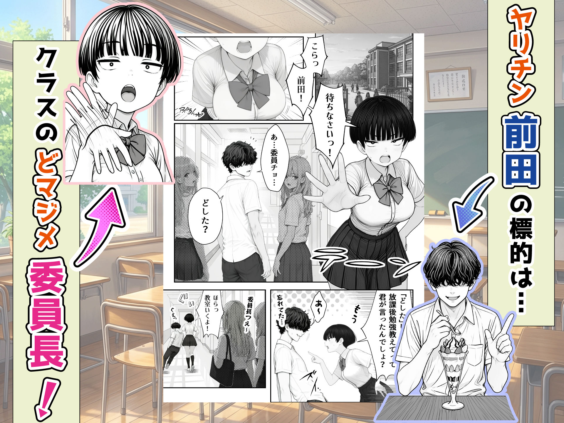 真面目でうるさい委員チョ〜の弱みを握ったヤリチンが1カ月限定恋人ごっこでHまでもっていく話 サンプル2ページ目