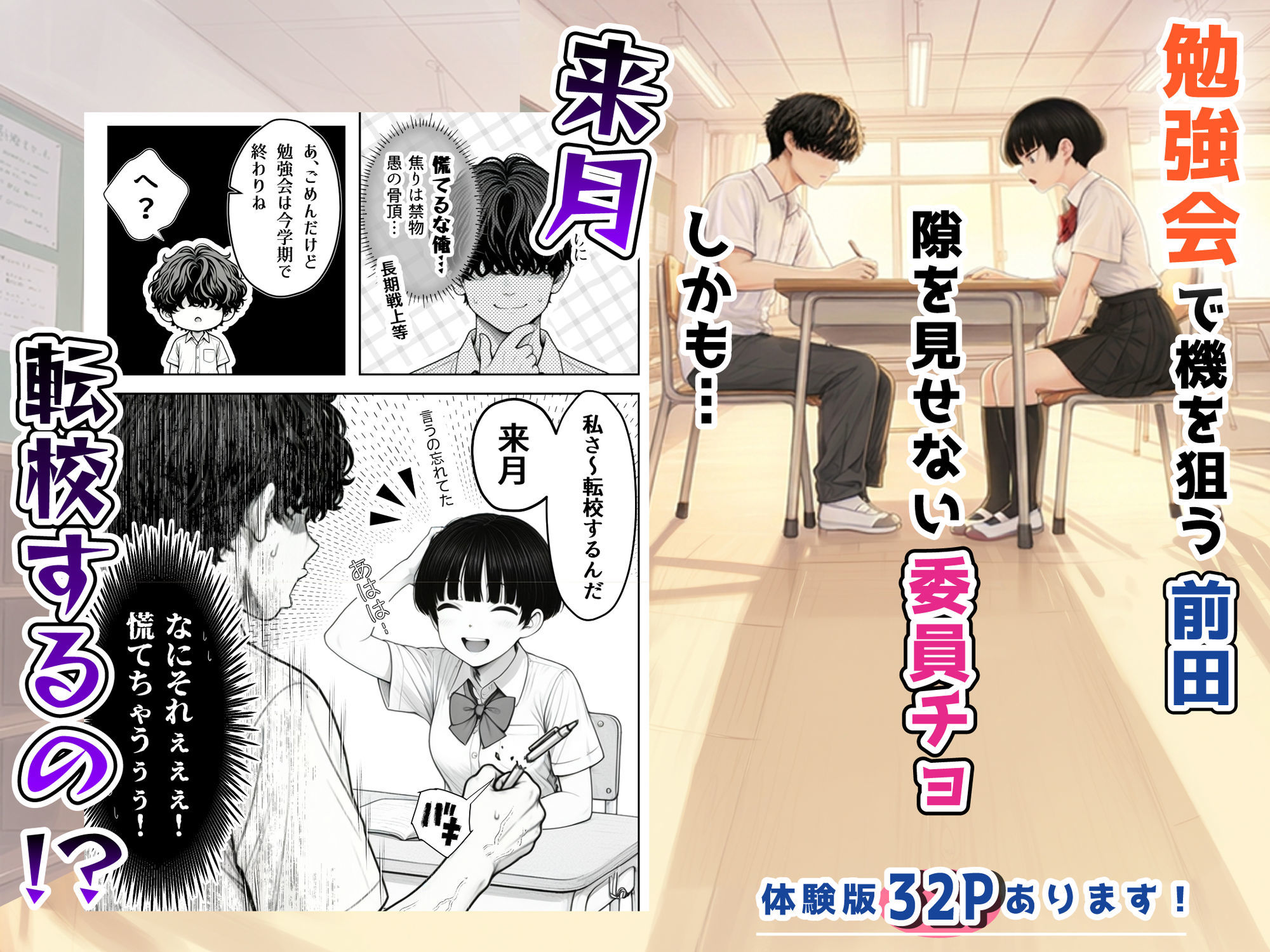 真面目でうるさい委員チョ〜の弱みを握ったヤリチンが1カ月限定恋人ごっこでHまでもっていく話 サンプル3ページ目