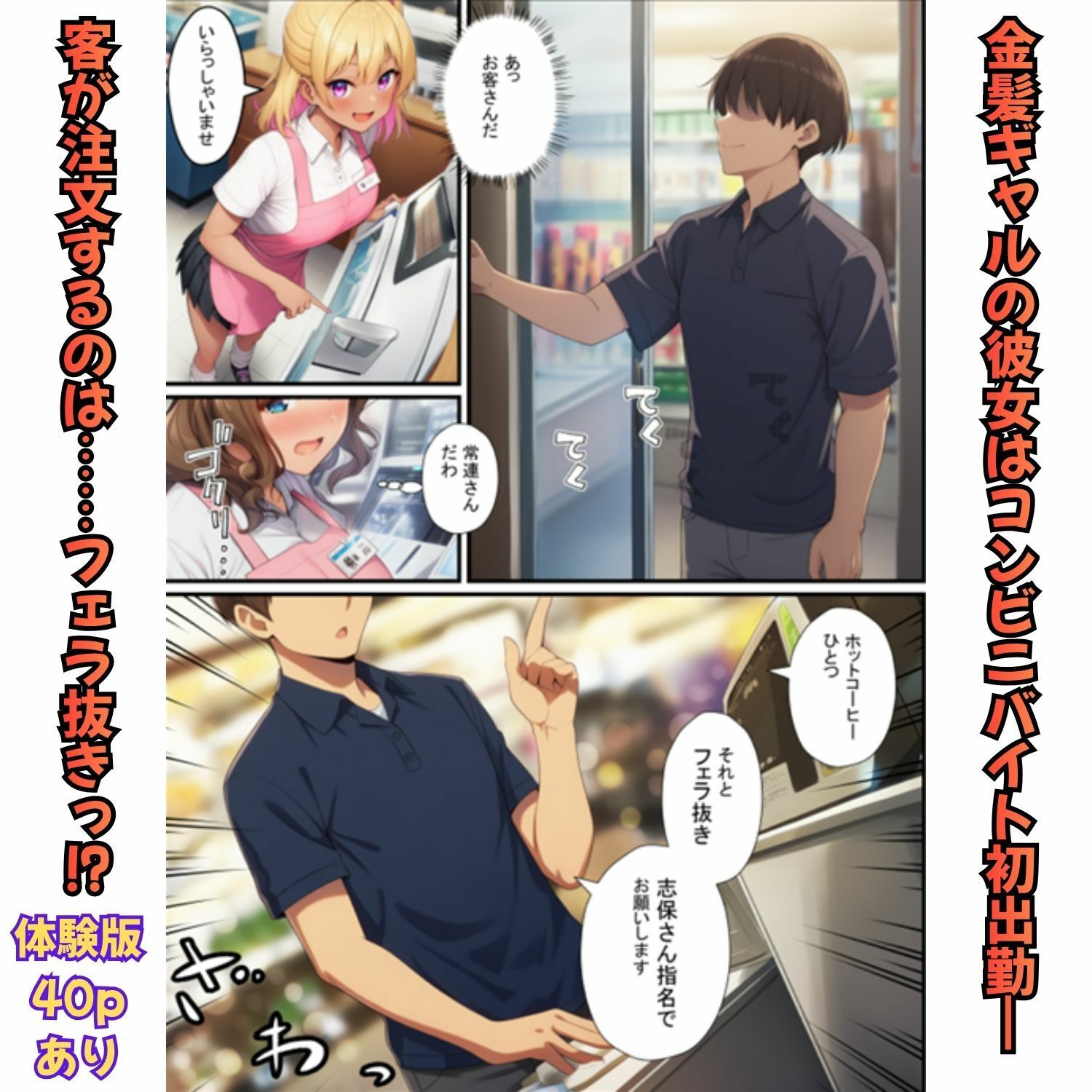 コンビニ寝取られギャル彼女  勤務中に客が僕の目の前で恋人に中出し サンプル1ページ目