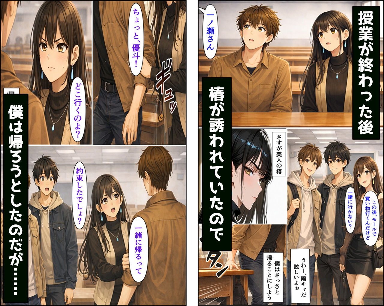 無防備すぎる同級生に、理性が追いつかなかった話 第11話「親友とヤってしまった直後に彼女が来た話」 サンプル3ページ目