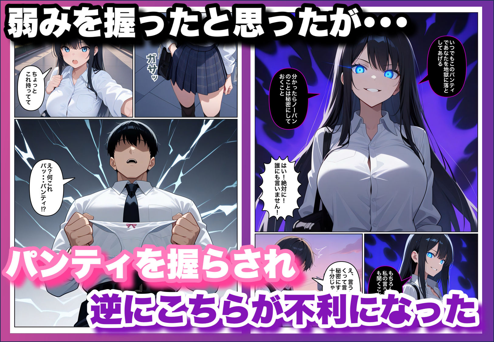 生徒会長がノーパンだったのを目撃したら、何故か俺が脅されて性奴●にされる話 サンプル2ページ目
