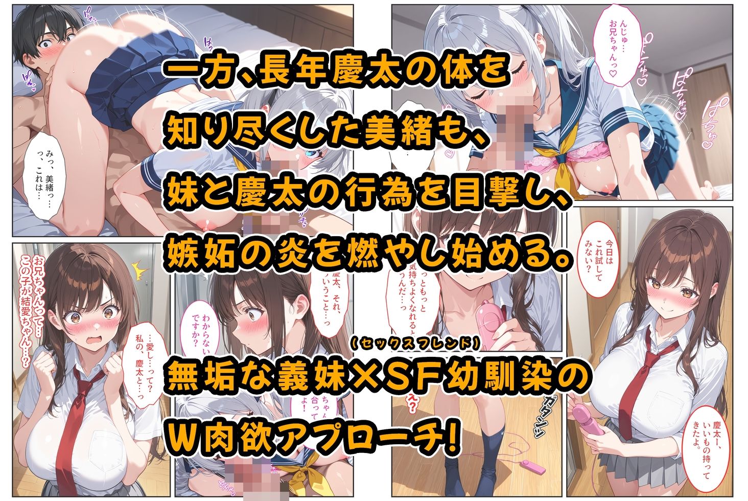 義妹ができたら幼馴染が嫉妬爆発！〜義妹と幼馴染のW爆乳ハーレム中出しセックス〜 サンプル7ページ目