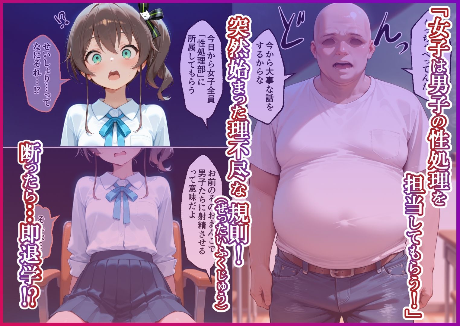 S○Xしないと即退学？ 今日から全員強●性処理部（はーと）中出しでご奉仕ポイント大量GET快楽堕ち凌●学園  Vチューバー編 サンプル1ページ目