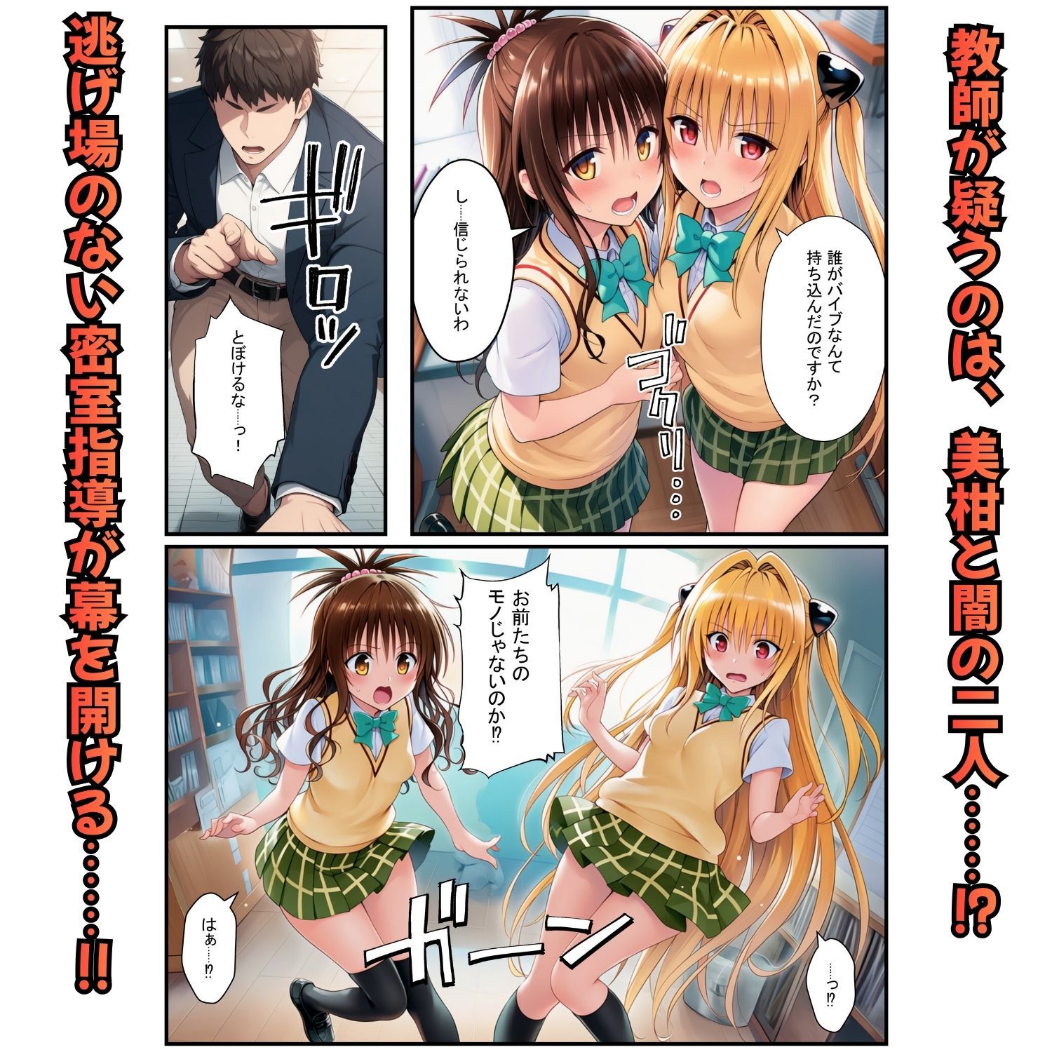濃厚中出し姉妹丼！とらぶるヒロイン密室指導【リコ・美柑・ヤミ編】 サンプル3ページ目