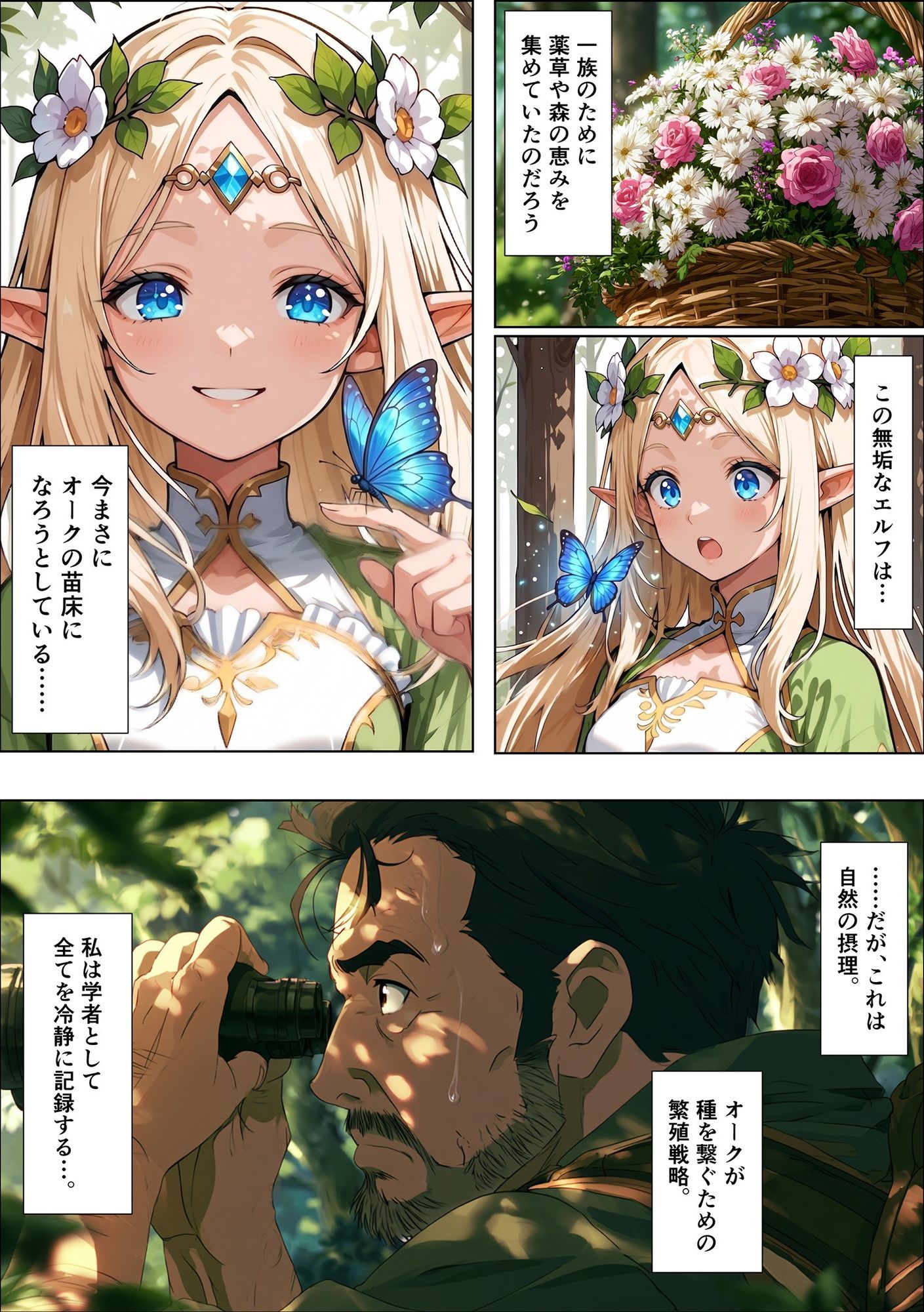オークの種付け調査記録 〜エルフを妊娠させるまで〜 サンプル6ページ目