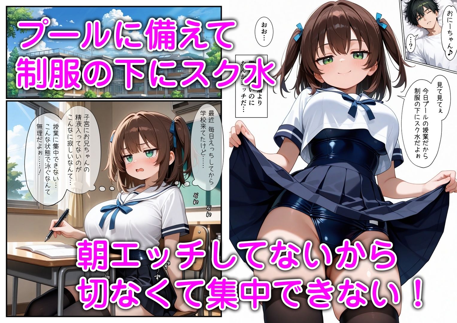 妹と恋人ごっこ 交尾ごっこ2  〜セーラー服＆スク水H編〜 サンプル3ページ目