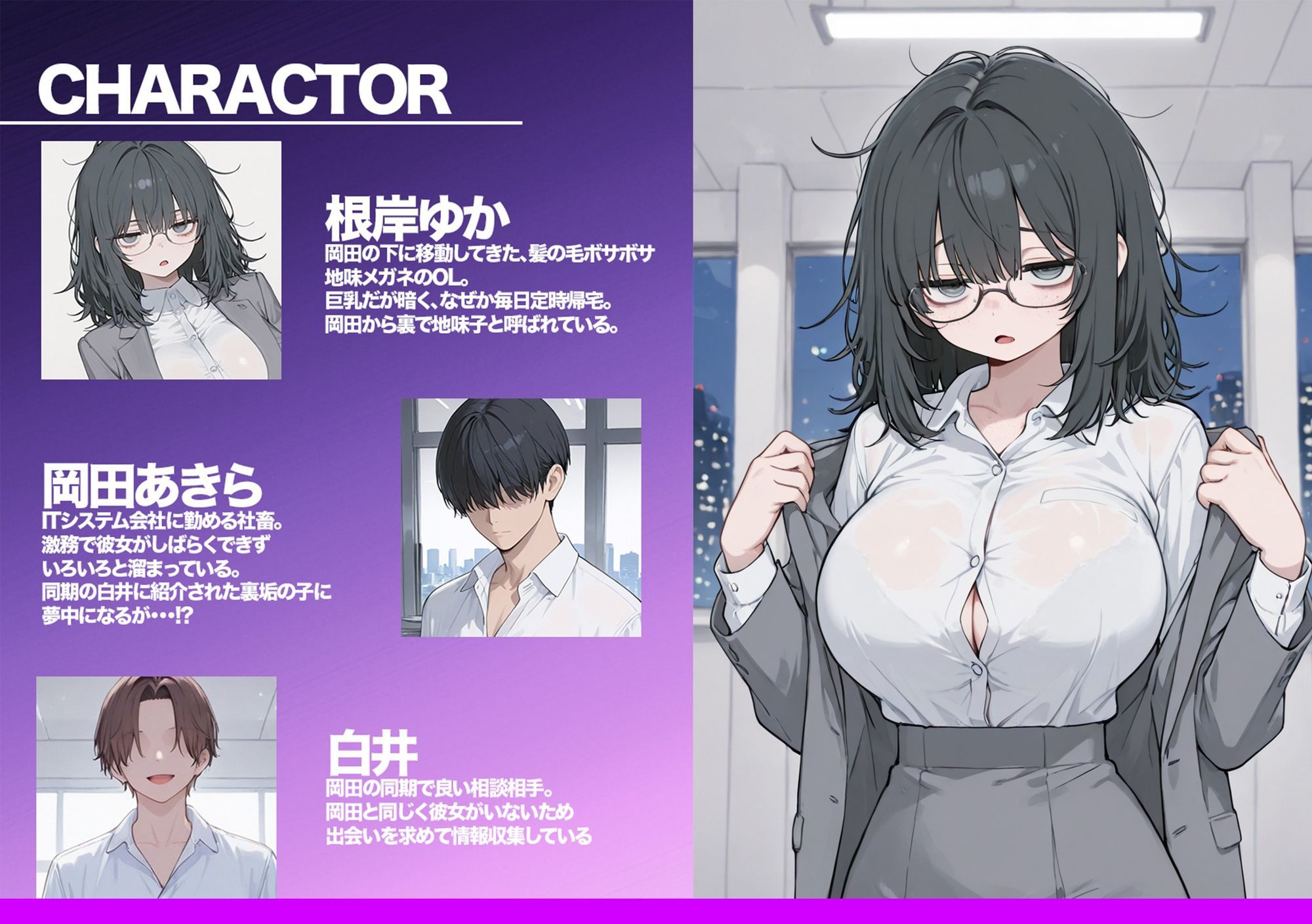 地味ブスな爆乳後輩は実は人気裏垢配信者！？俺専用になり社内でハメ倒した話 サンプル1ページ目