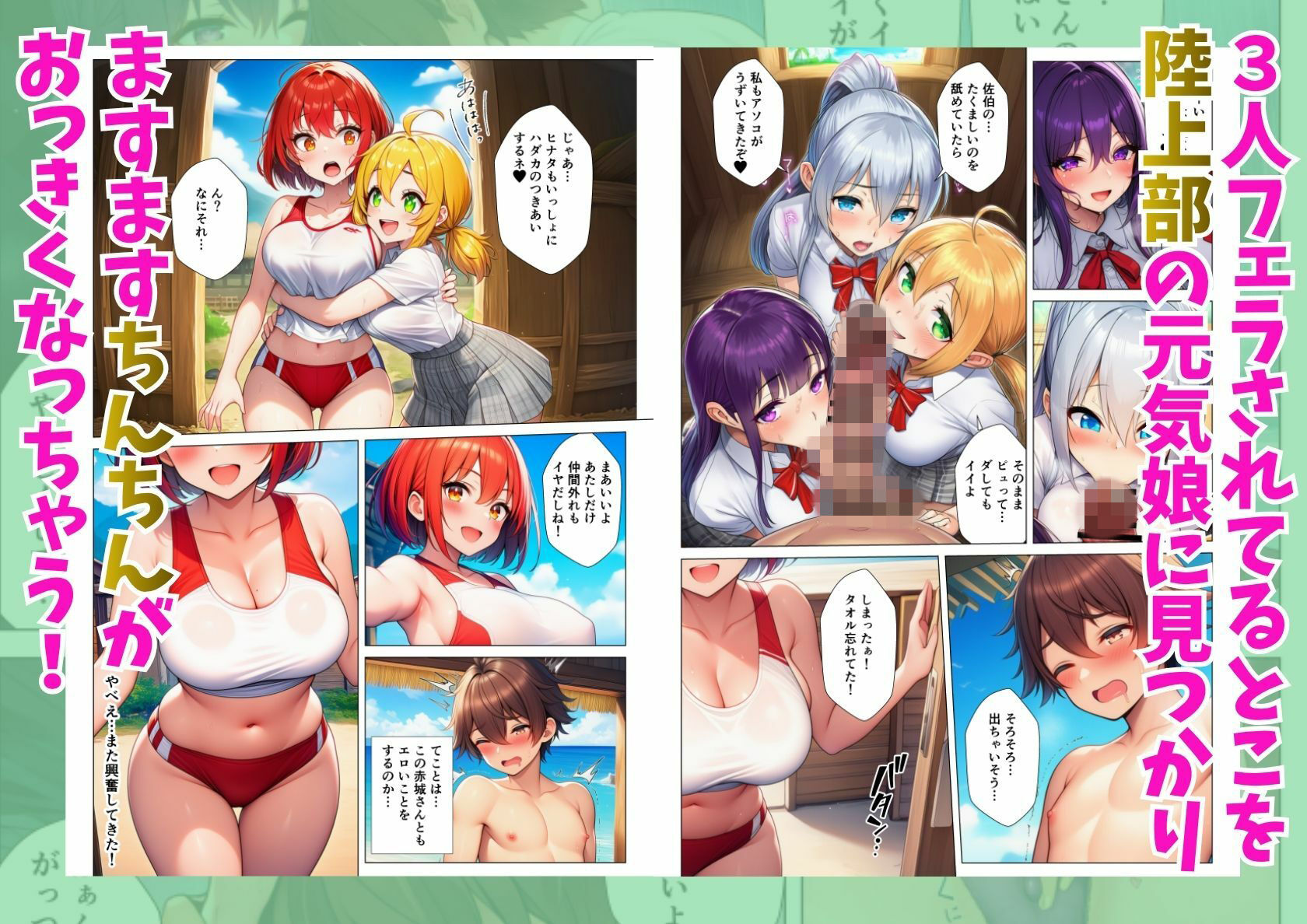 無人島でハーレム性活！クラスの一軍女子たちとエッチな乱交サバイバル サンプル7ページ目