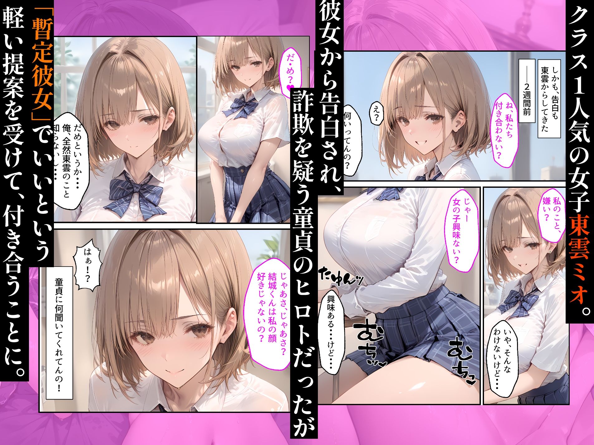 【漫画】幼なじみとの浮気で人生初セックスしたら、嫉妬した彼女の中出しおねだりが止まらない話 サンプル2ページ目