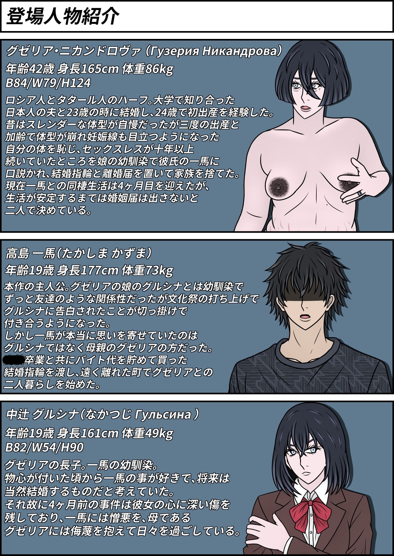 ハーフ彼女を振って母親の外人ママを選ぶ話  グゼリア・ニカンドロヴァの場合 サンプル1ページ目
