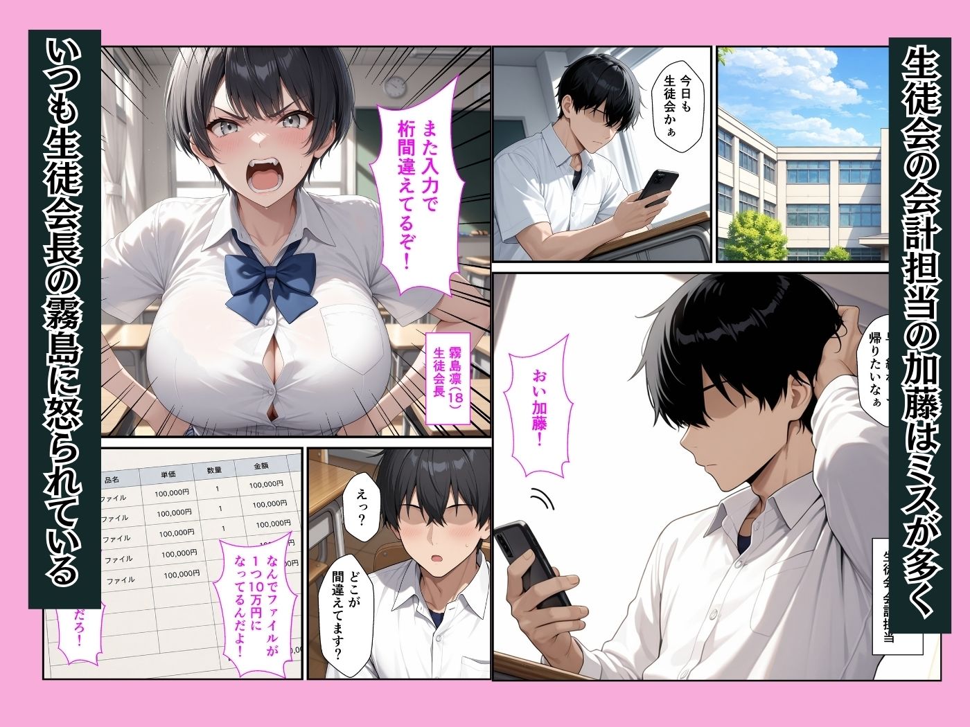 ボーイッシュ生徒会長の弱みを握って強●セックスしたらメス堕ちした話 サンプル1ページ目