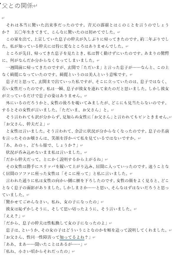 女になった息子 サンプル1ページ目