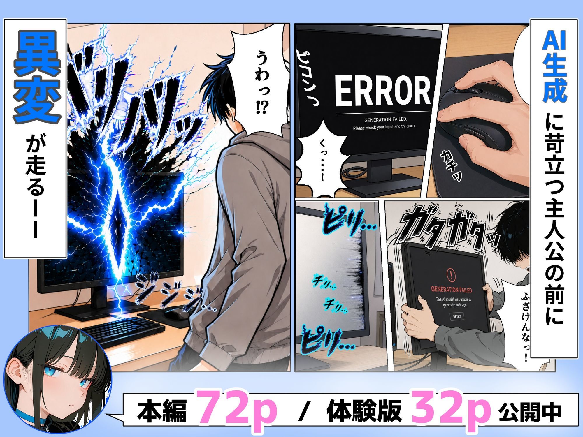 終始無表情の黒髪クールAIに、最後は主導権を奪われた話 サンプル1ページ目
