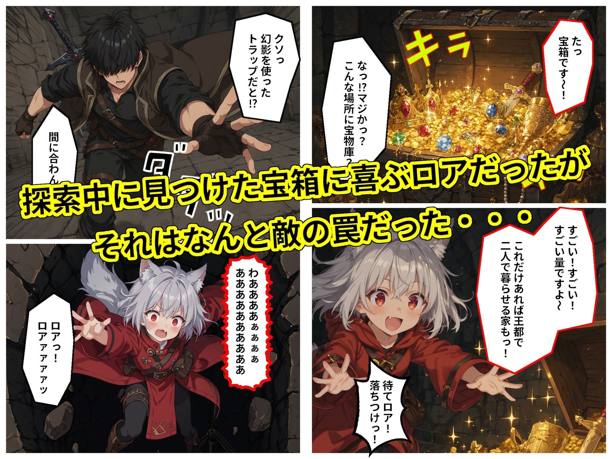 銀狼獣人の少女に子種を搾り取られながら旅をする魔族ミレイザ編 サンプル3ページ目