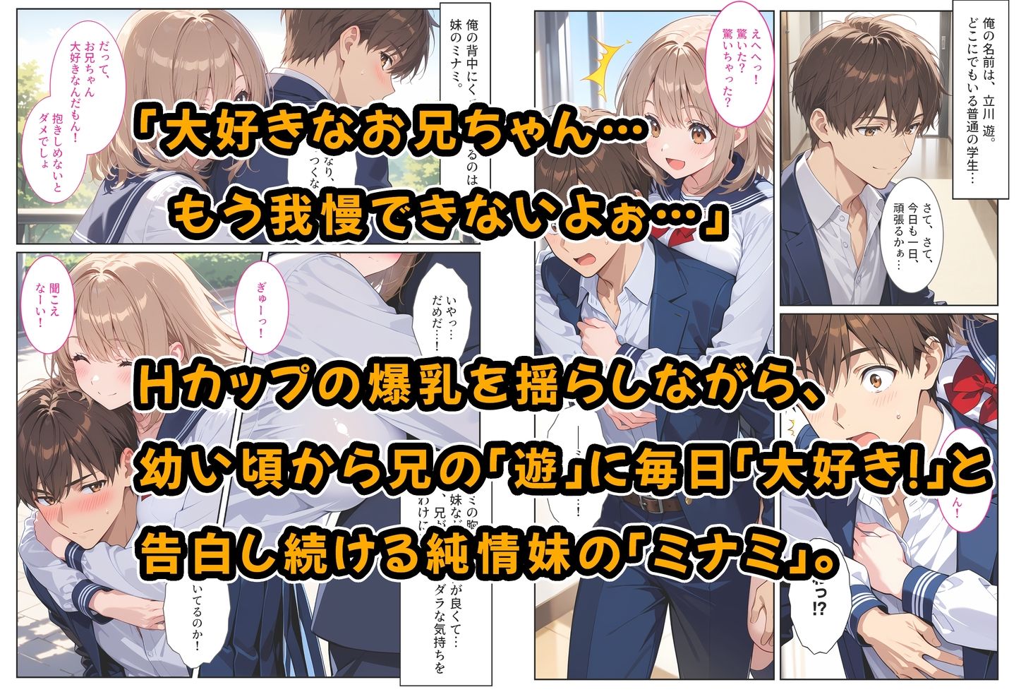 間違って媚薬を飲んで発情しちゃった爆乳妹が大好きな兄に中出しおねだりしてきた！ サンプル1ページ目