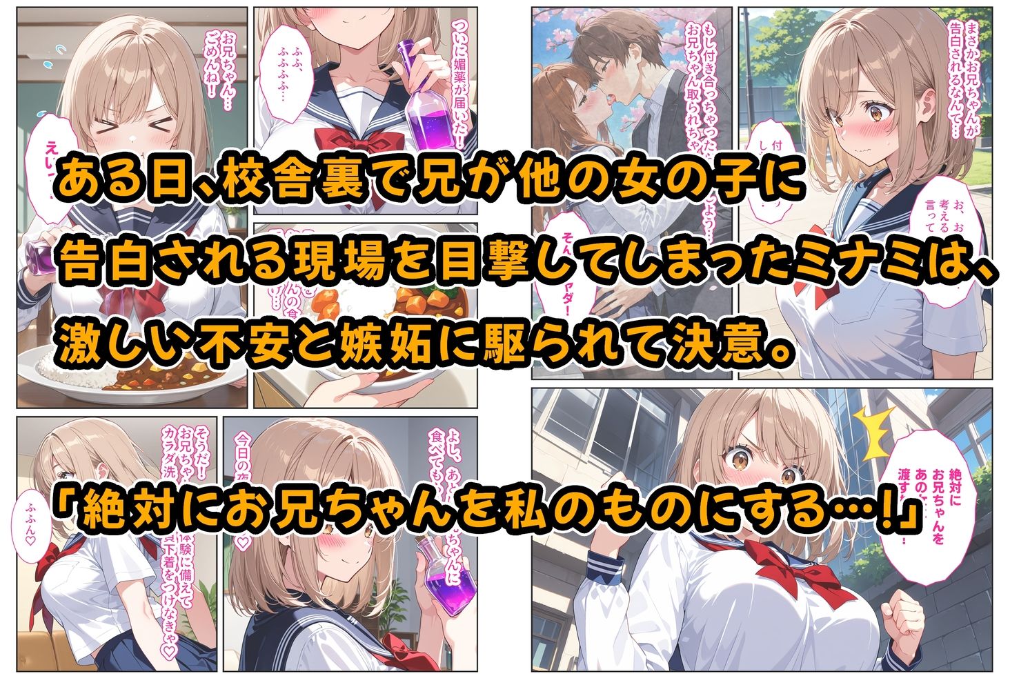 間違って媚薬を飲んで発情しちゃった爆乳妹が大好きな兄に中出しおねだりしてきた！ サンプル3ページ目
