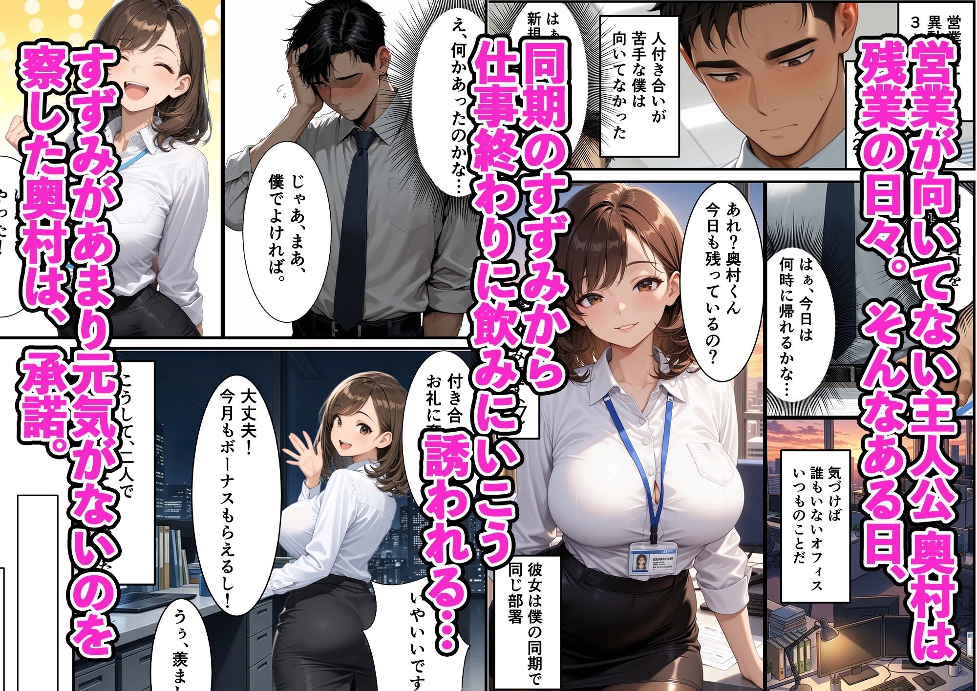 爆乳ハイスペ人妻同期と童貞の僕がイチャラブセックスする話 サンプル1ページ目