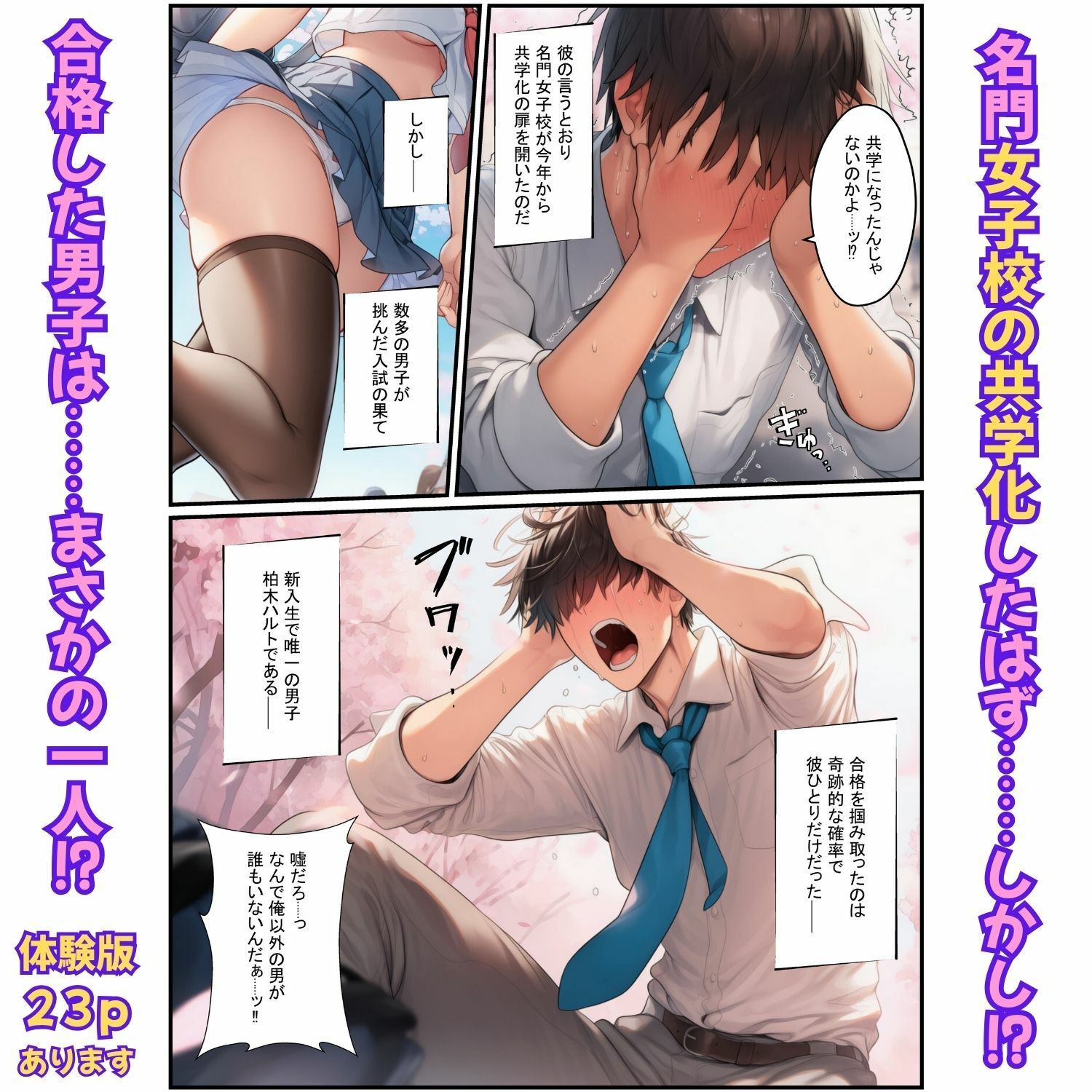 絶頂ハーレム学園！風紀委員の美少女と濃厚中出し サンプル1ページ目