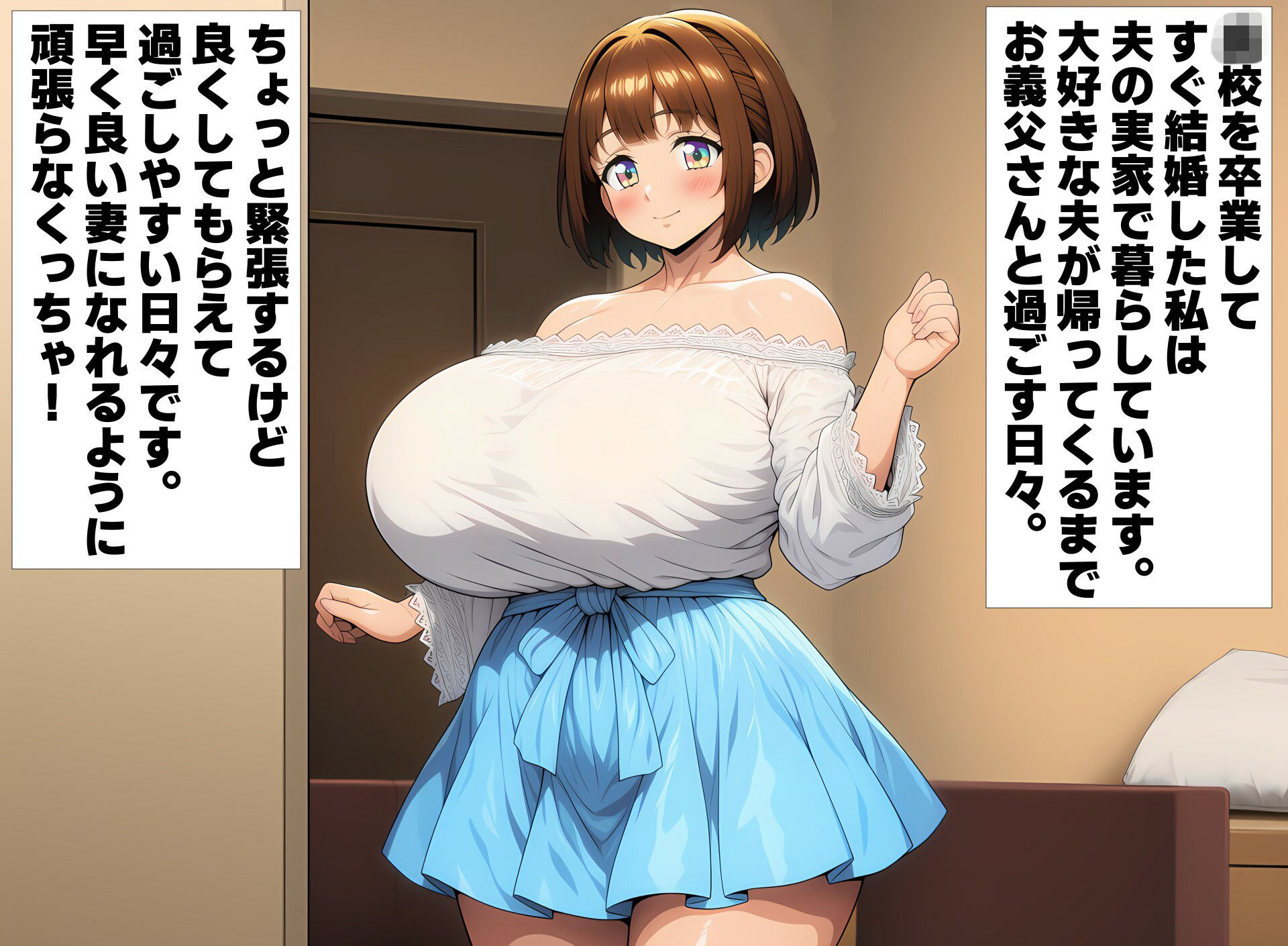 爆乳新妻あやか 夫がいない昼下がりは性豪の男たちに輪●されています サンプル1ページ目