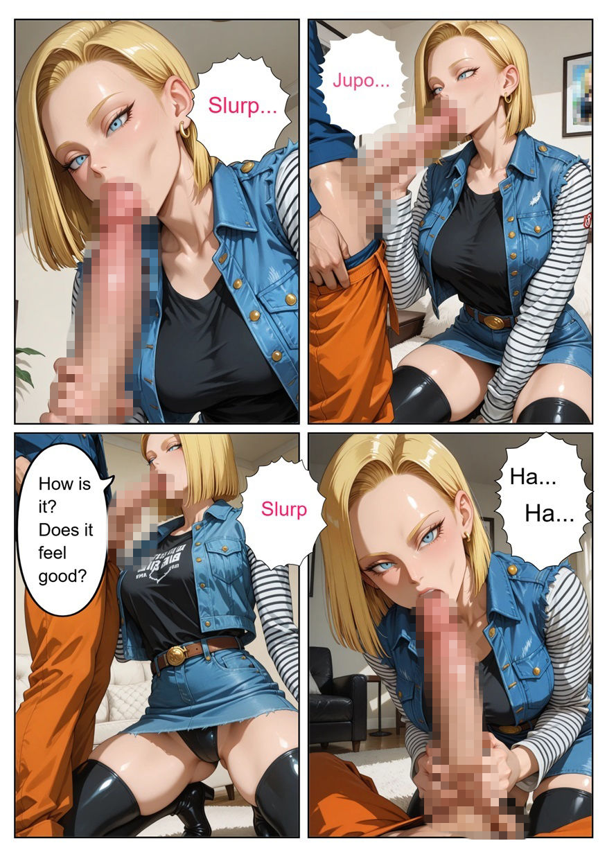 ［English］Android 18 is seduced by a Saiyan during a brief time alone with him while drinking. While Krillin is asleep， she continues to have sex with the Saiyan until morning... サンプル10ページ目