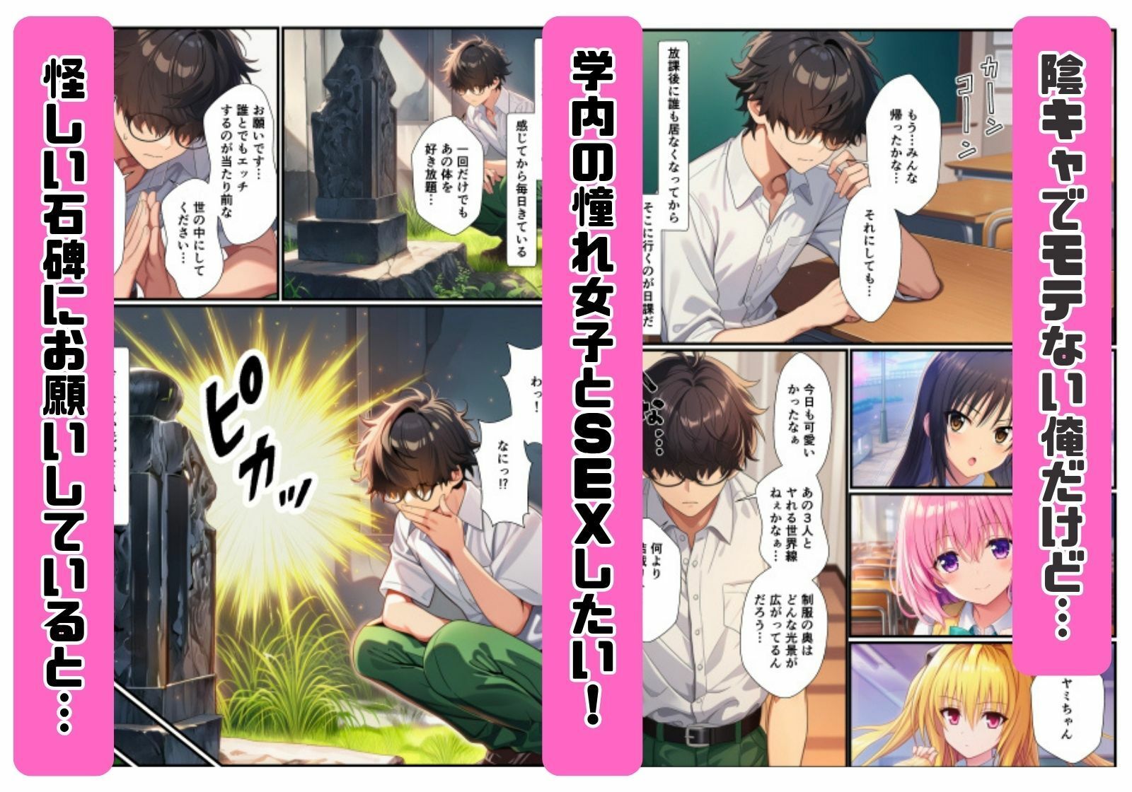 常識改変されたとらぶる学園！巨根陰キャの俺に憧れ女子が快楽堕ちする話 サンプル1ページ目