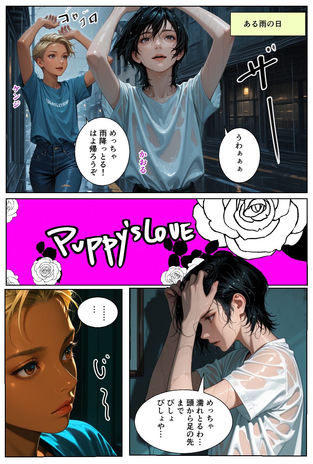 男の娘かおるのけんじと初あなるの巻 サンプル1ページ目