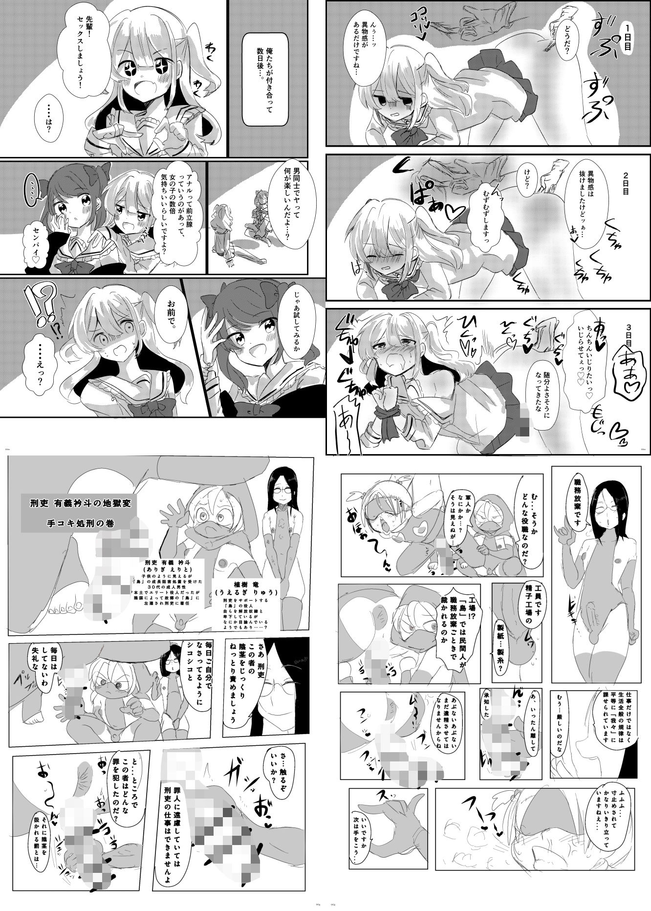 女装男子×女装男子合同誌ゴム手袋で開発特集号 サンプル3ページ目
