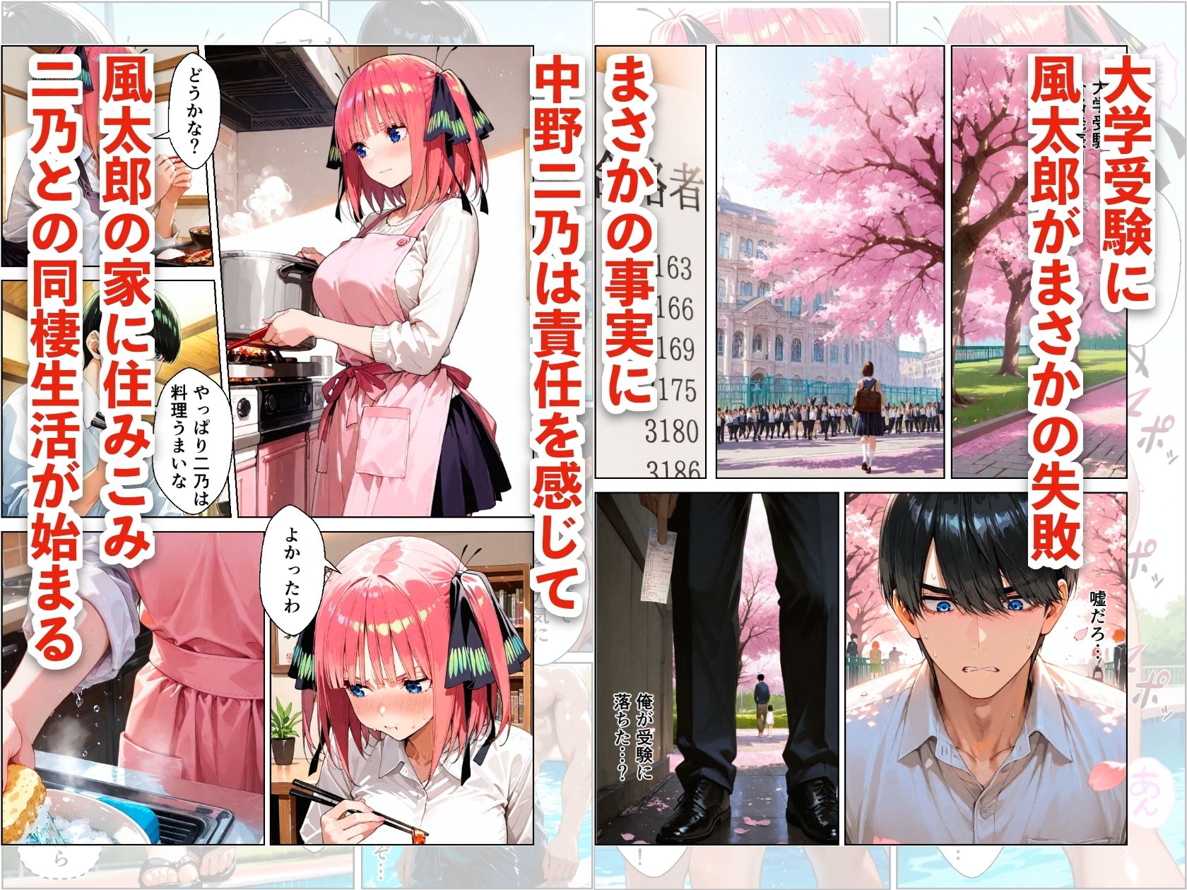 中野二乃とプールでイチャラブデート 中出しHをした話 サンプル1ページ目