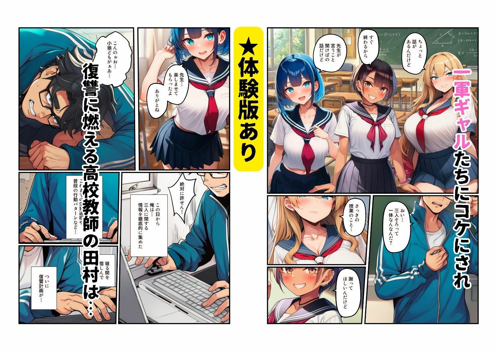 一軍ギャルがパパ活バレた！ 陰キャ教師に脅されて調教SEX サンプル1ページ目