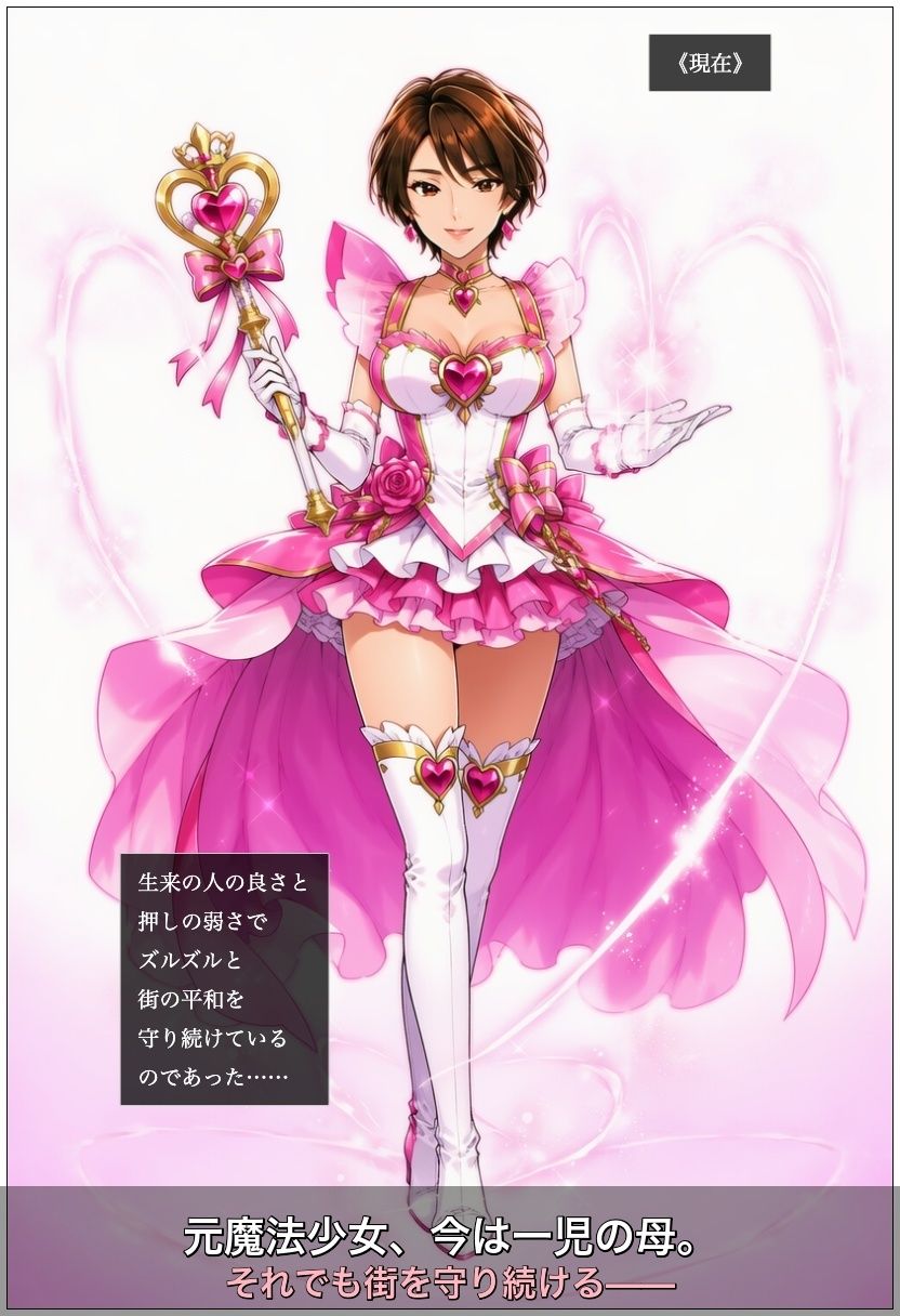 魔法人妻ミラクルカレン 〜後任が見つからないので人妻になっても魔法少女続けてます〜 サンプル1ページ目