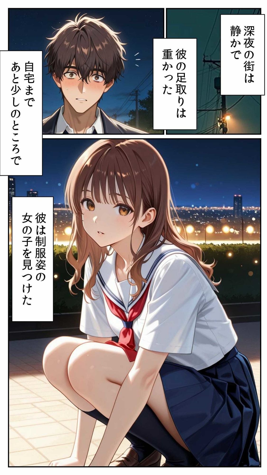 制服の誘惑 〜深夜の過ちと運命の再会〜 サンプル1ページ目