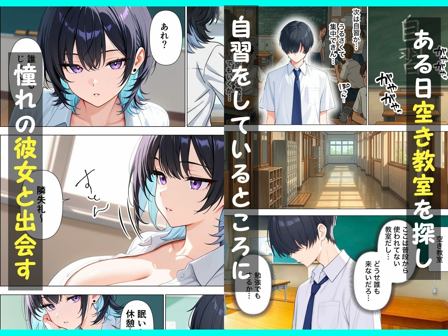 童貞陰キャの僕がジト目クールギャルと絶頂しないと出られない部屋で生ハメセックスしまくる話 サンプル2ページ目