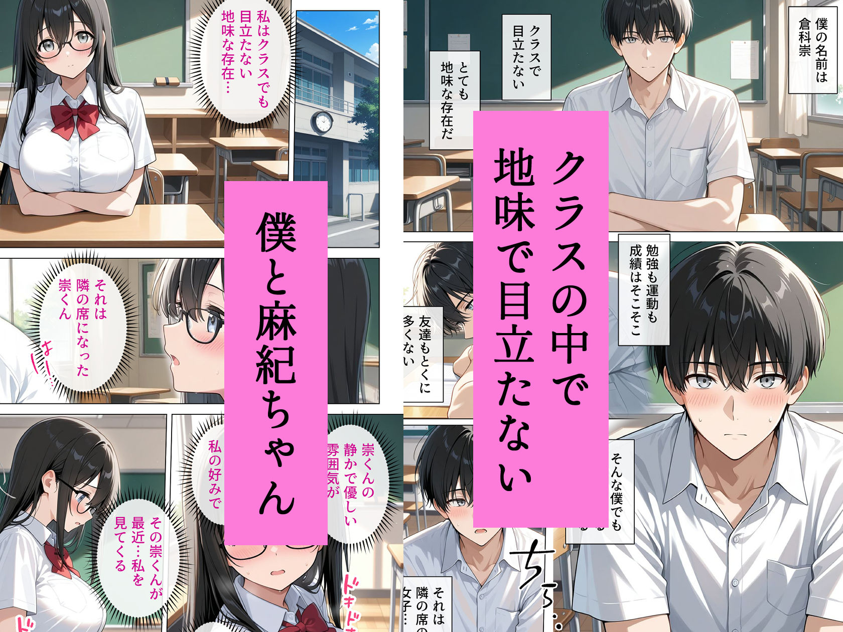 恋愛漫画みたいに互いを意識してたら両想いと分かって性欲全開発情セックス サンプル1ページ目