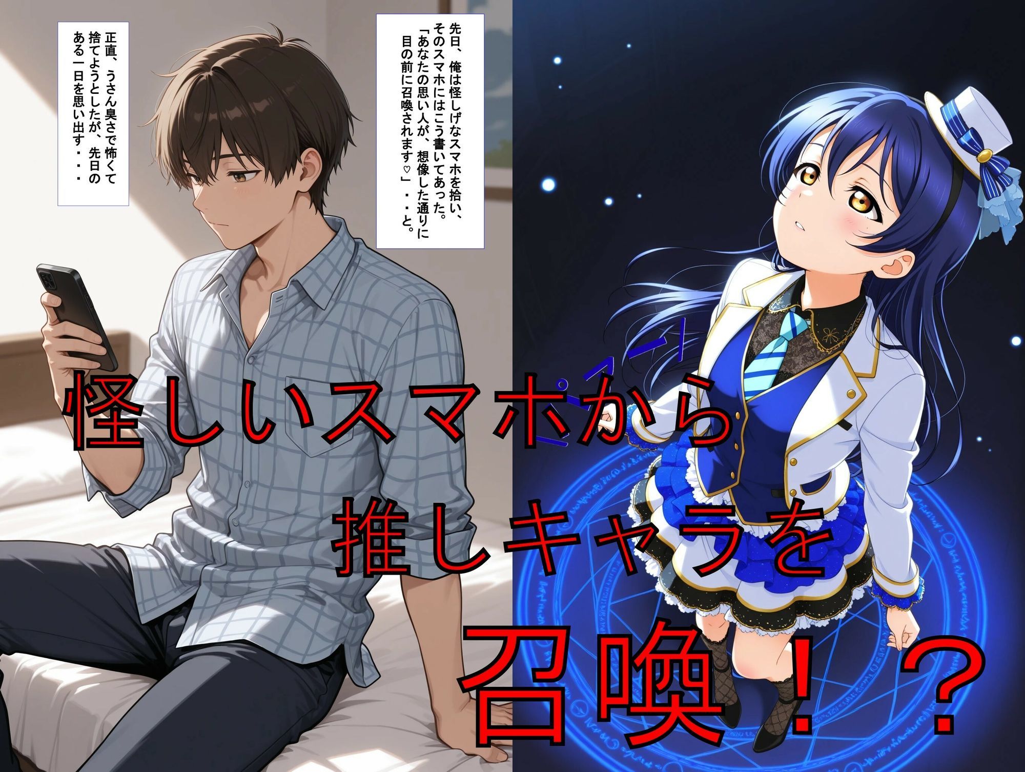推しキャラ召喚した俺！  トップアイドル美少女を犯しつくす！  〜園〇  海未〜ver サンプル1ページ目