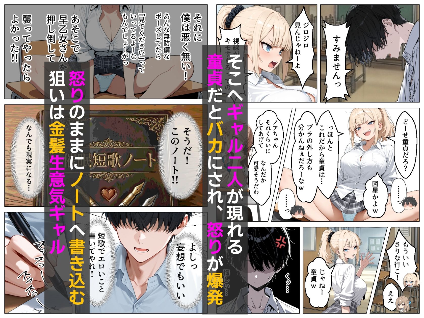 童貞の僕が催●ノートで一軍ギャルと3P？？絶頂生ハメSEXした話 サンプル2ページ目