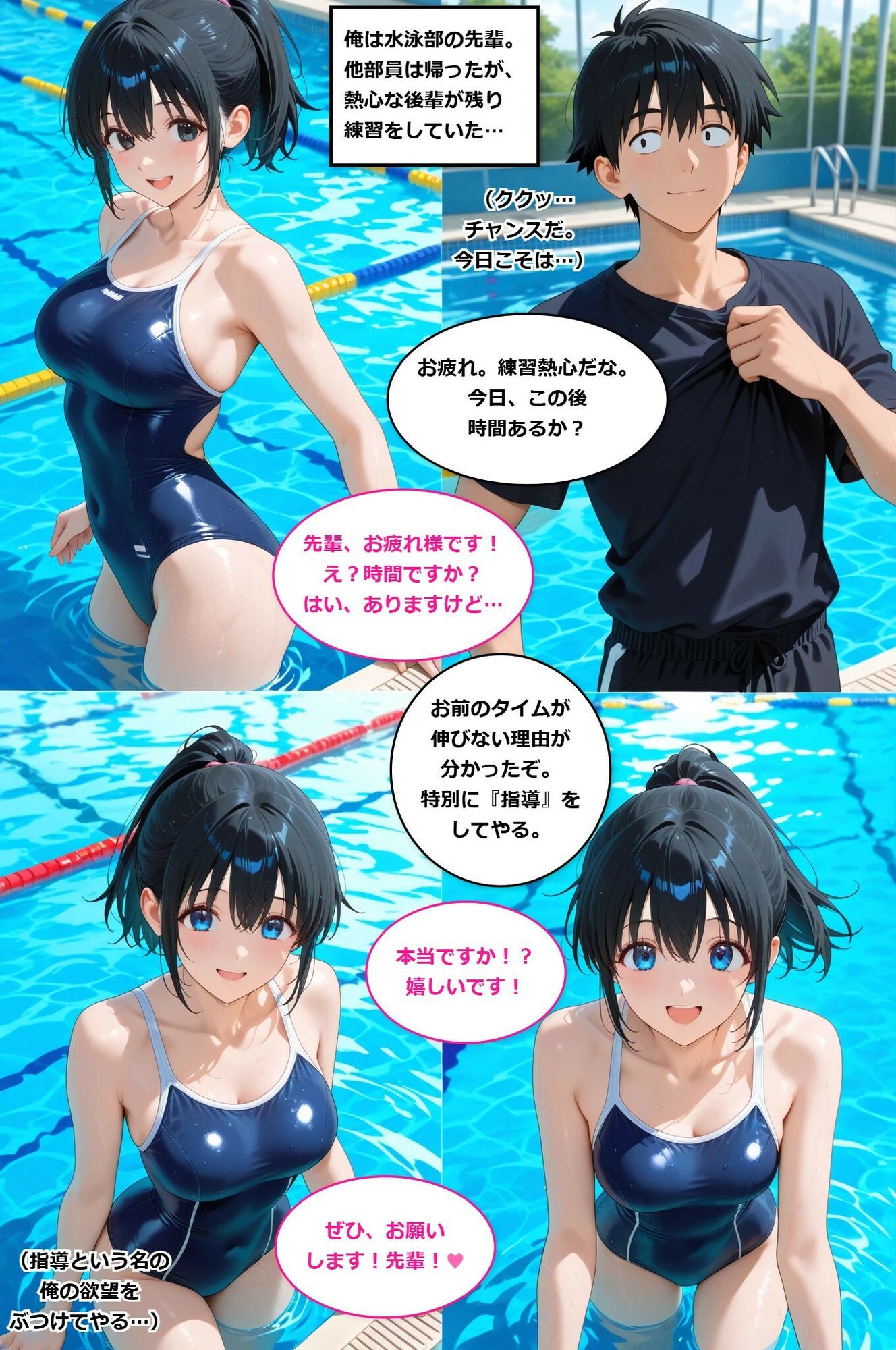 放課後の特別指導〜水泳部の先輩に、ぜんぶ教えてもらいました〜 サンプル1ページ目