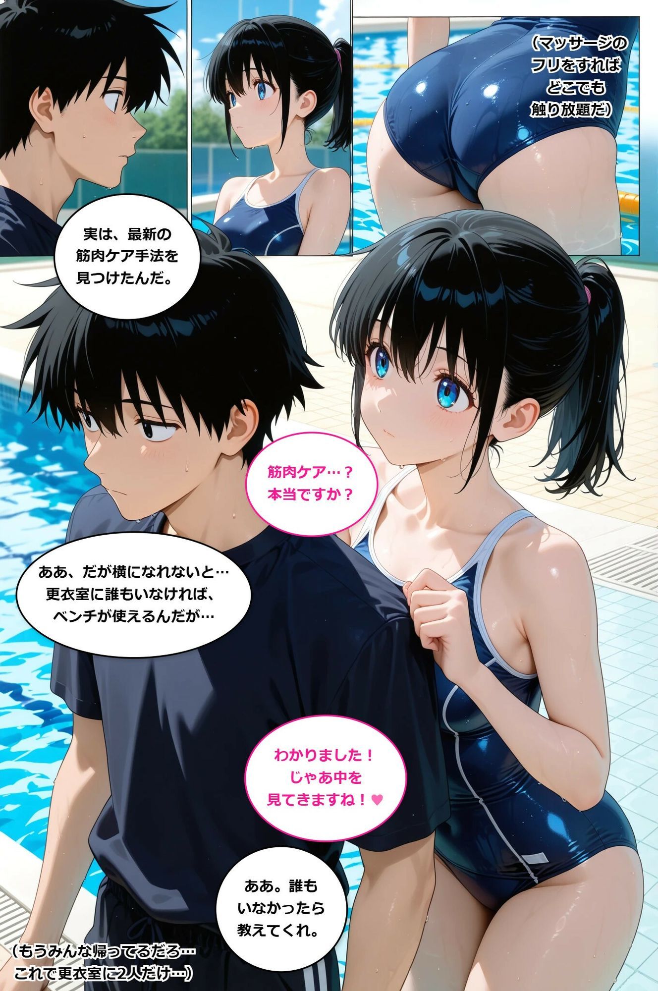 放課後の特別指導〜水泳部の先輩に、ぜんぶ教えてもらいました〜 サンプル2ページ目