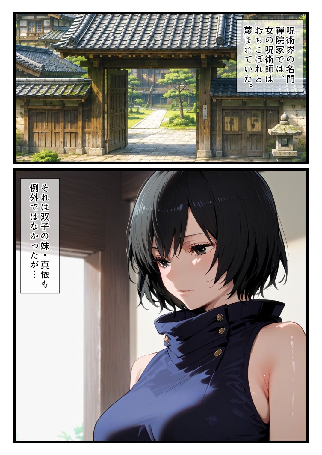 禪院真依にシゴかれたい！〜足コキ、手コキ、騎乗位で精液が枯れるまでイカされ続けた件〜 サンプル1ページ目
