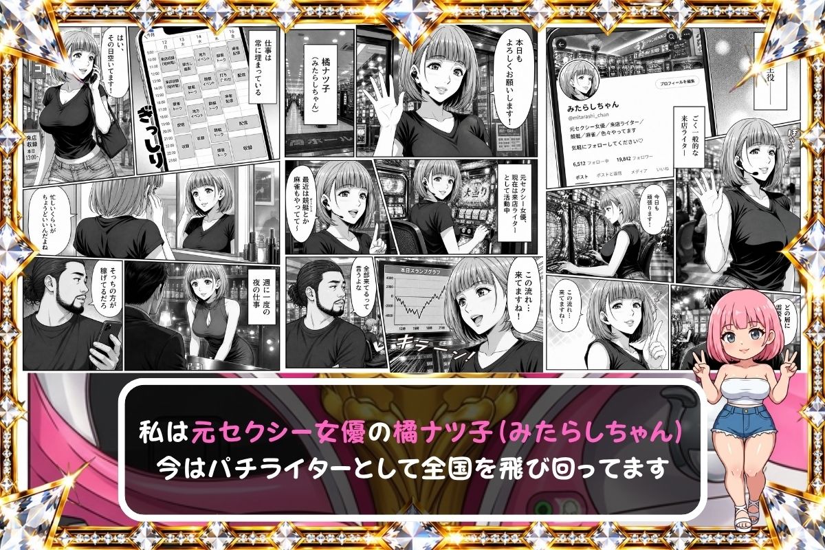 量産パチライター産物語『大手ホール会長とホールインLOVE』 サンプル2ページ目
