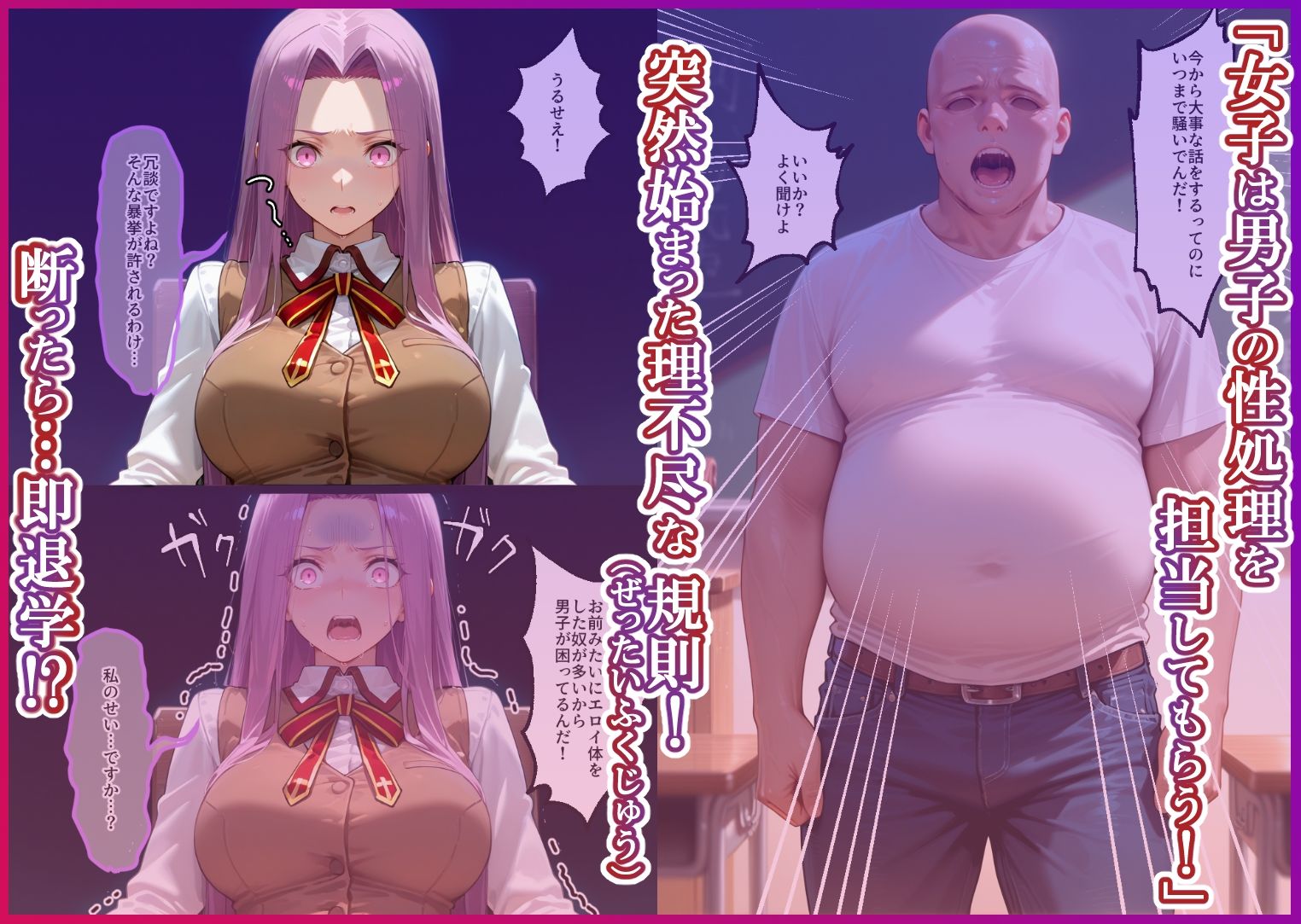 S○Xしないと即退学？ 今日から全員強●性処理部（はーと）中出しでご奉仕ポイント大量GET快楽堕ち凌●学園  フェ〇ト編 サンプル1ページ目