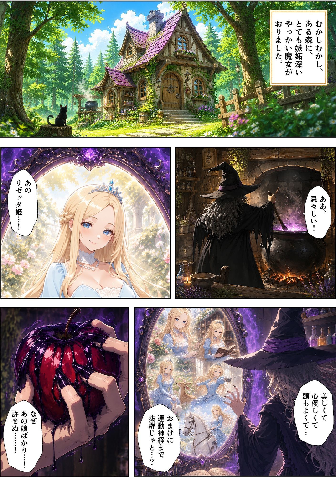 魔女の呪いで眠ってしまったお姫さまにハゲデブおじさんが種付け中出し！ サンプル1ページ目
