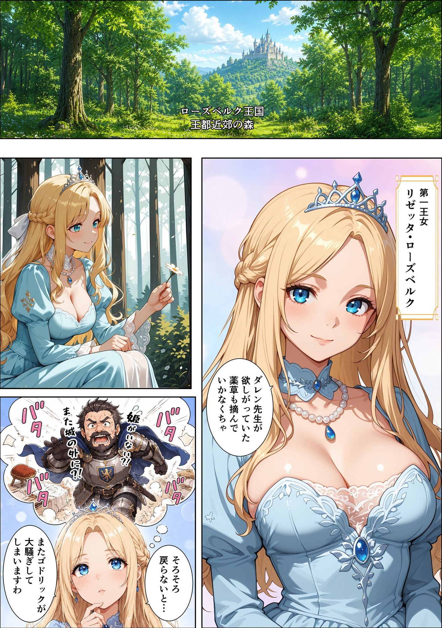 魔女の呪いで眠ってしまったお姫さまにハゲデブおじさんが種付け中出し！ サンプル2ページ目